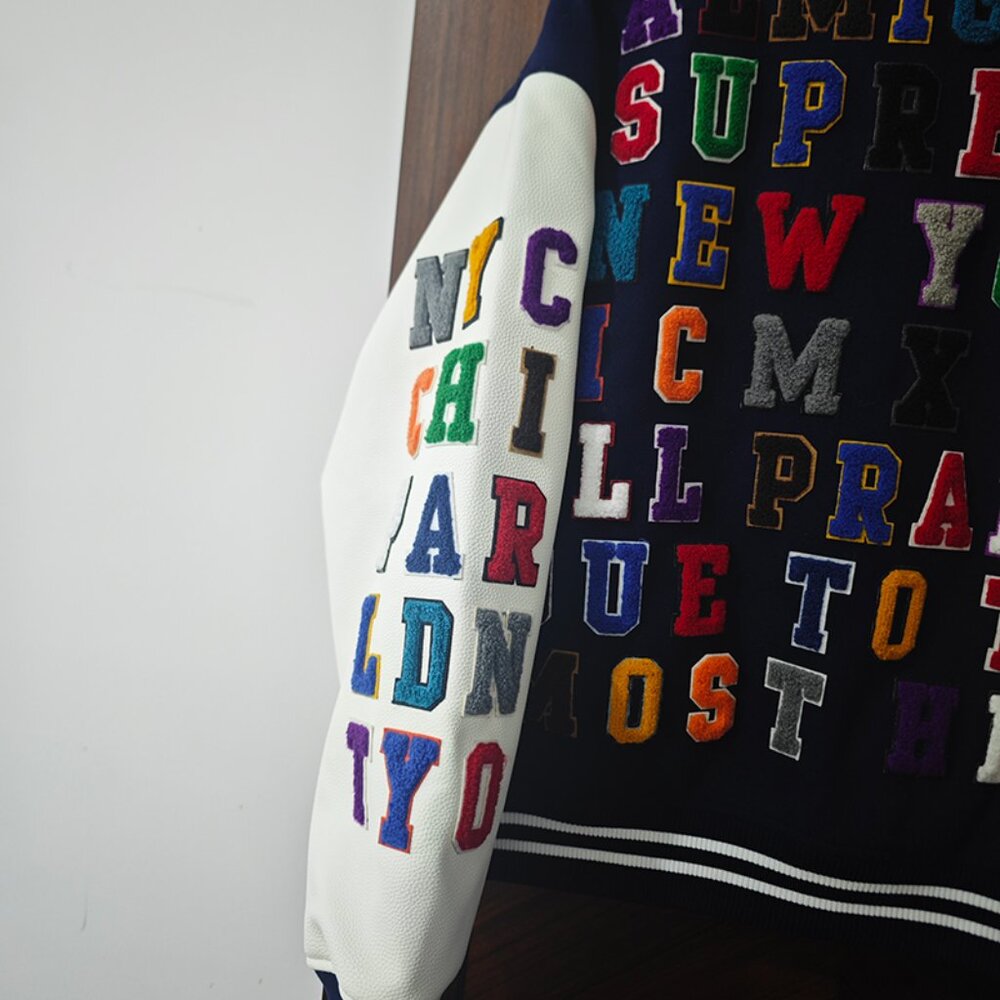 Supreme Appliqué Embroidered Baseball Jacket - Picture 11 of 12